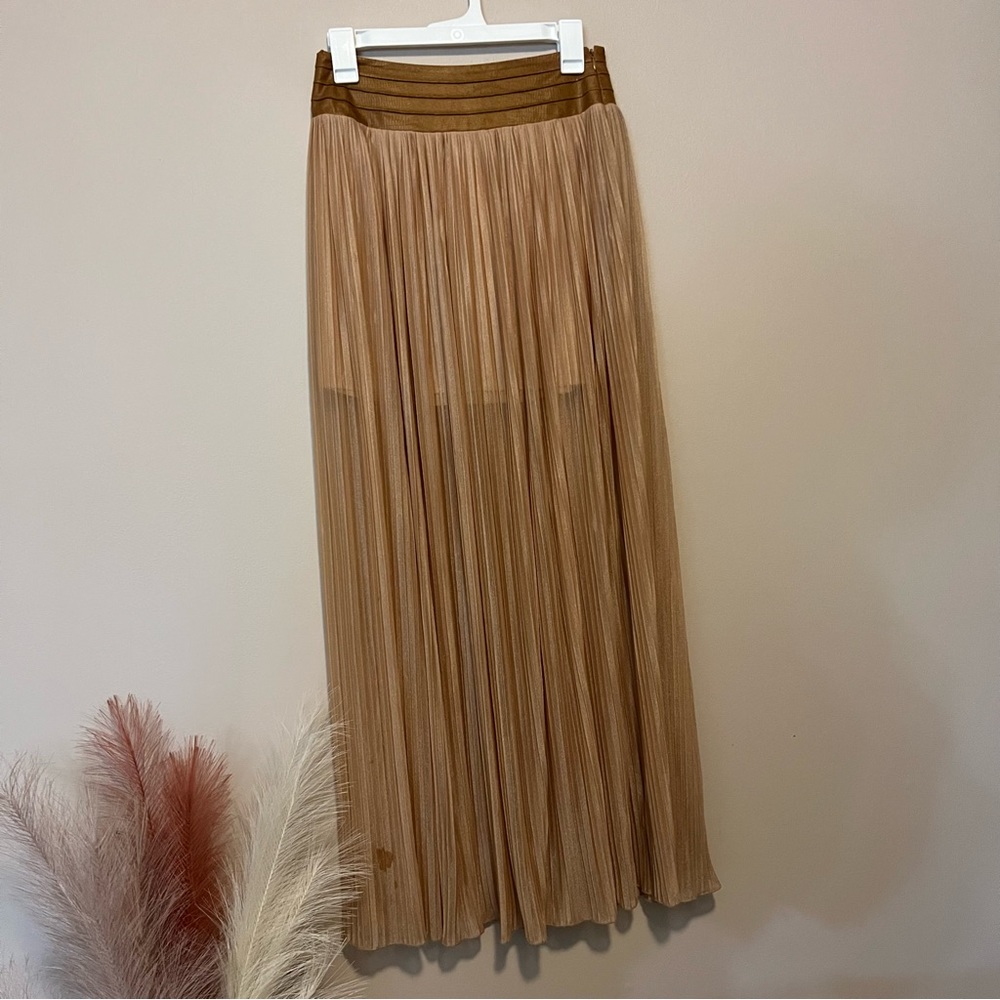 Shimmery Sheer Maxi Skirt with Mini Skirt Underneath